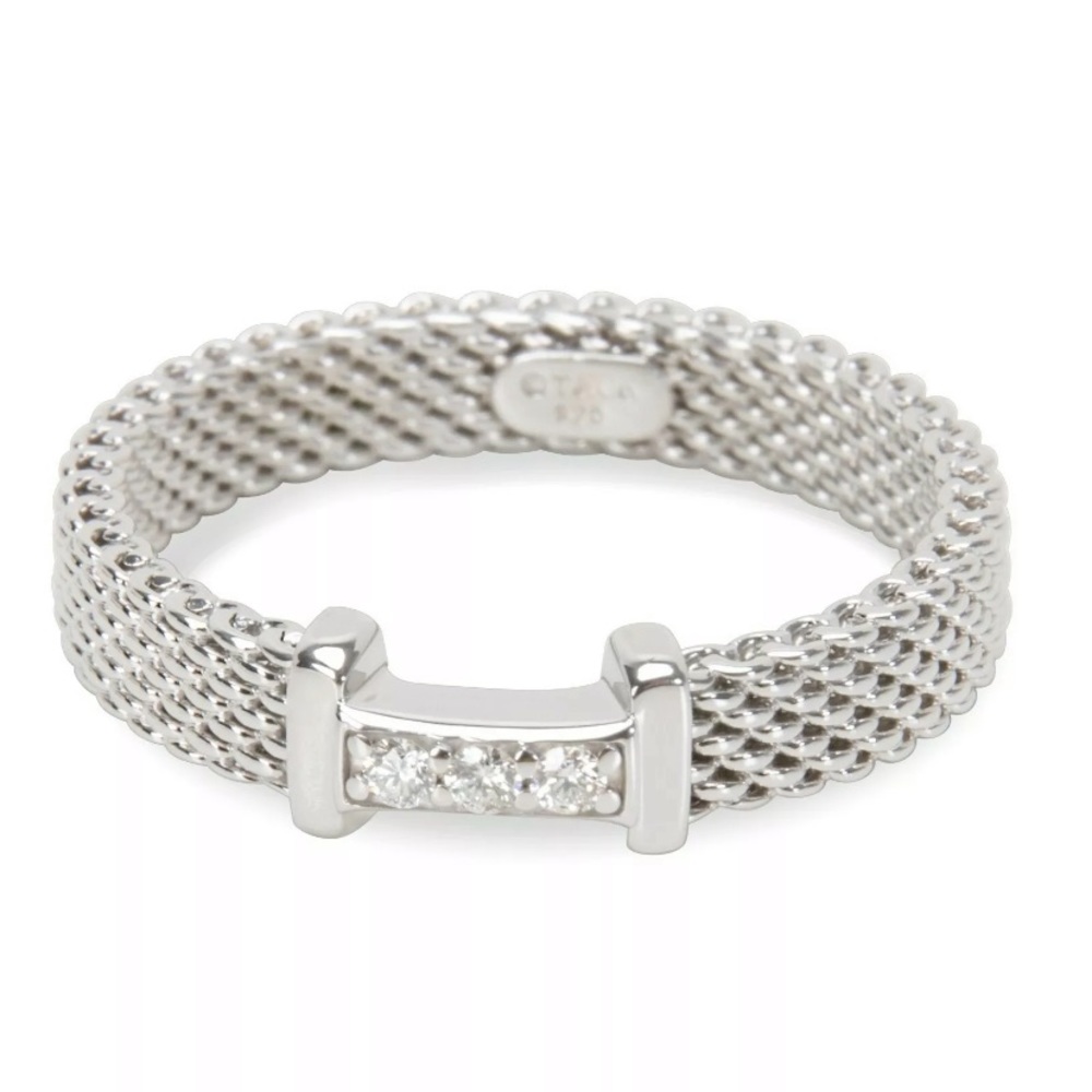 Authentic Tiffany & Co Somerset Diamond Mesh Ring